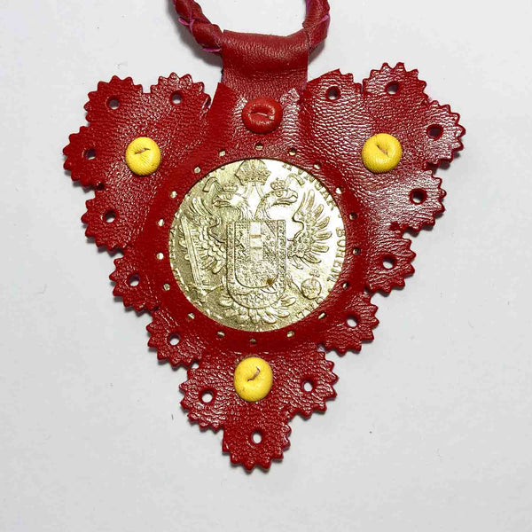 Leather Necklace with Decorative Dukat