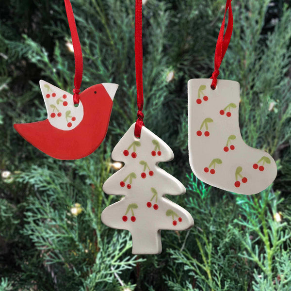 Ceramic Christmas Ornament 3-pack