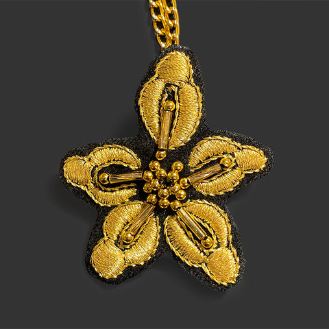 Zlatovez 5-Petal Flower Brooch Necklace (Ogrlica Broš Zlatovez)