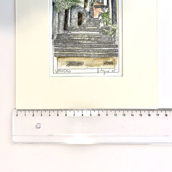 Volosko Stone Stairway Watercolor